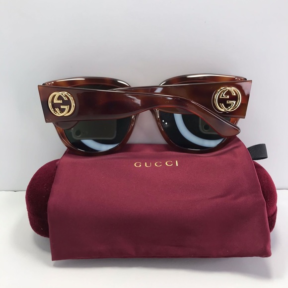 New  - GUCCI Brown Tortoise Shell Acetate Oversized Frame  GG0142SA - Picture 8 of 17